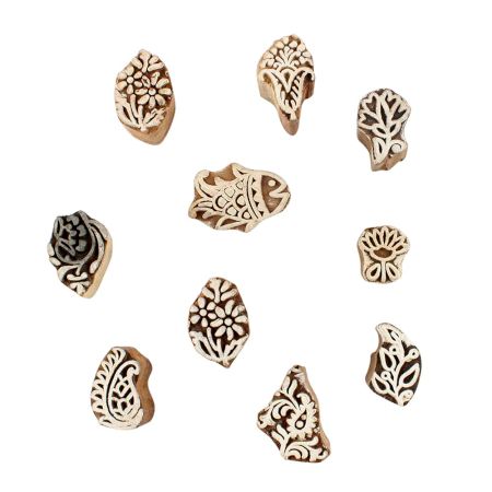 Set of 10 Piece New Mix Wooden Printing Block
